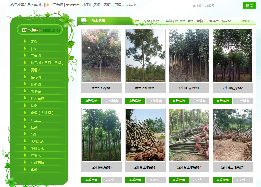 營銷型網(wǎng)站成功案例——桃源縣綠洲園林苗圃